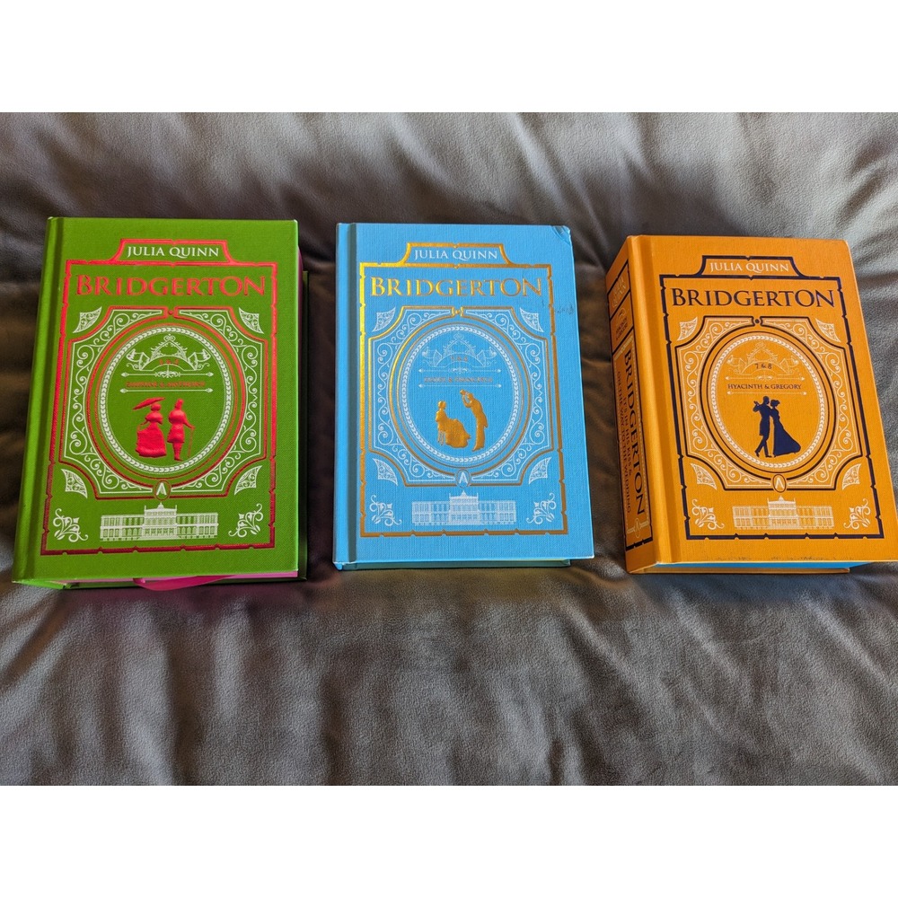 Julia Quinn Bridgerton Hardcover Book Set 1-8 Sprayed Edges 3 Volumes